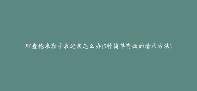 理查德米勒手表进灰怎么办(5种简单有效的清洁方法)