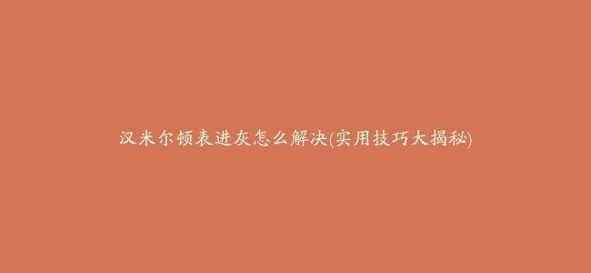 汉米尔顿表进灰怎么解决(实用技巧大揭秘)