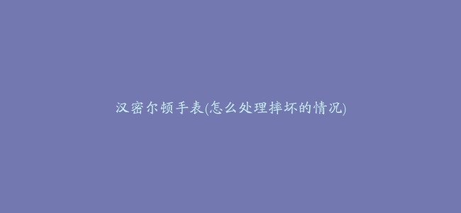 汉密尔顿手表(怎么处理摔坏的情况)