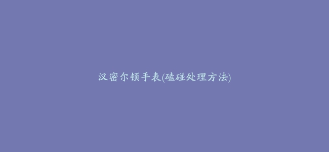 汉密尔顿手表(磕碰处理方法)