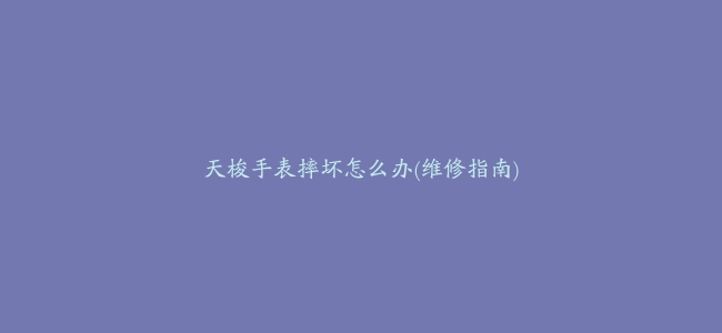 天梭手表摔坏怎么办(维修指南)