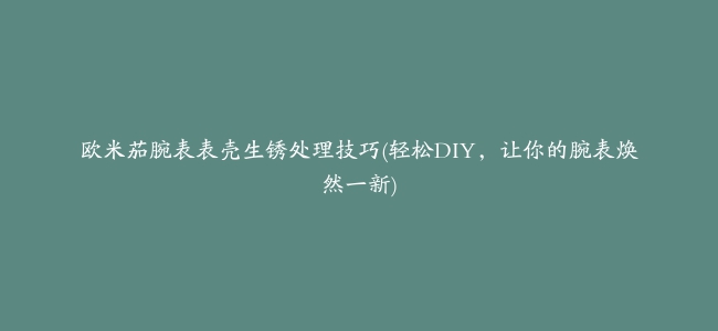 欧米茄腕表表壳生锈处理技巧(轻松DIY，让你的腕表焕然一新)