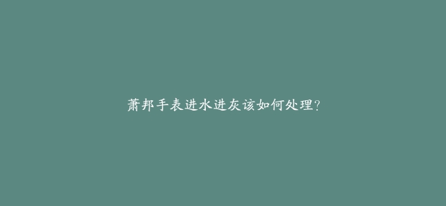 萧邦手表进水进灰该如何处理？