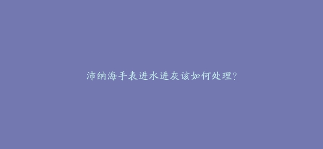 沛纳海手表进水进灰该如何处理？