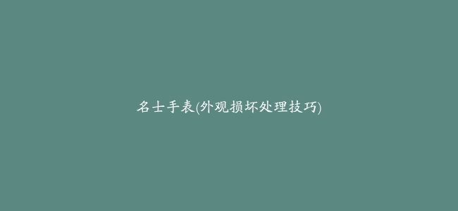 名士手表(外观损坏处理技巧)