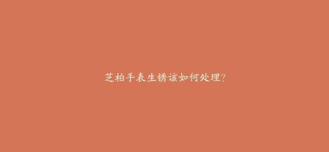 芝柏手表生锈该如何处理？