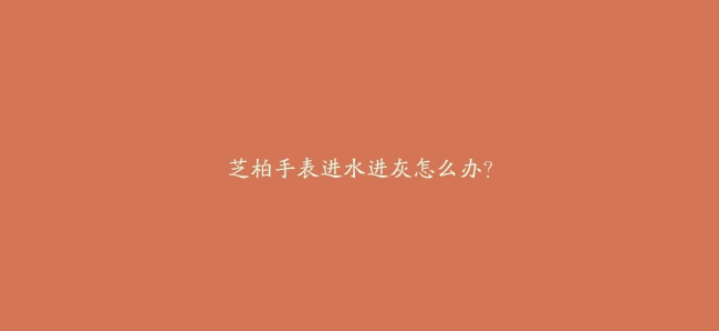 芝柏手表进水进灰怎么办？