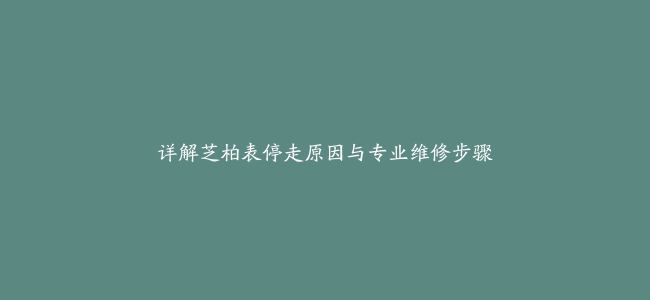 详解芝柏表停走原因与专业维修步骤