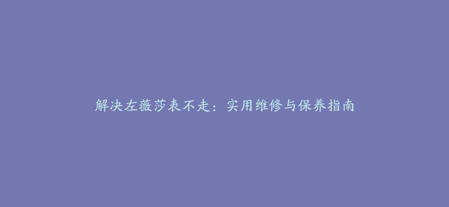 解决左薇莎表不走：实用维修与保养指南